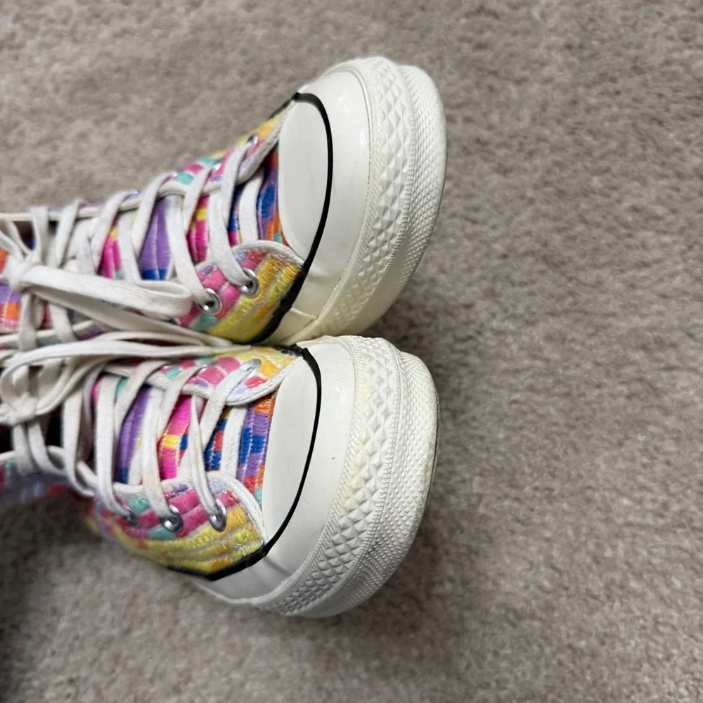 Converse Chuck Taylor x Mara Hoffman multicolor rainbow cheerful hi tops 7.5